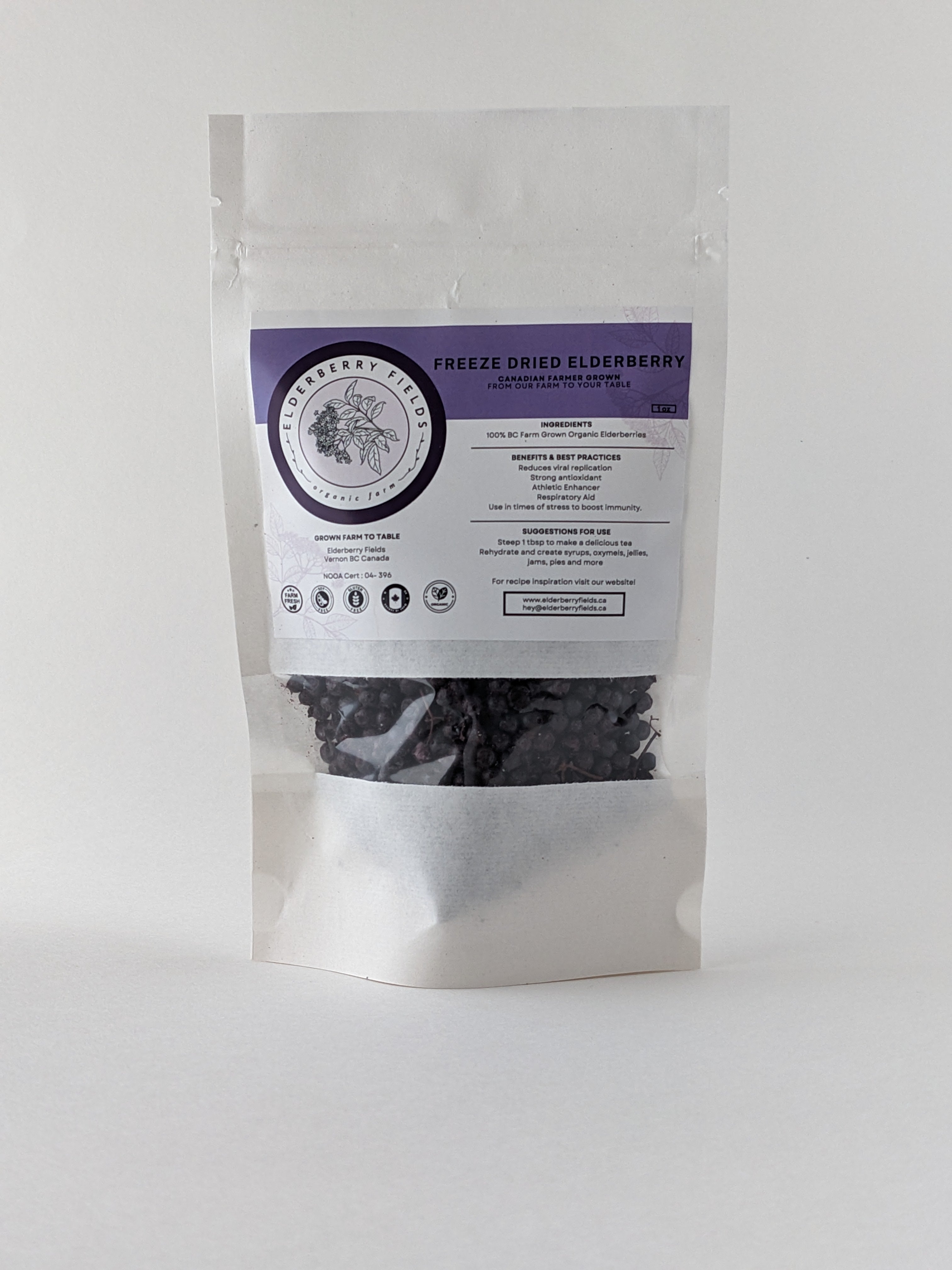 Freeze Dried Elderberries 1 packet | 1 fl oz | Elderberry Fields