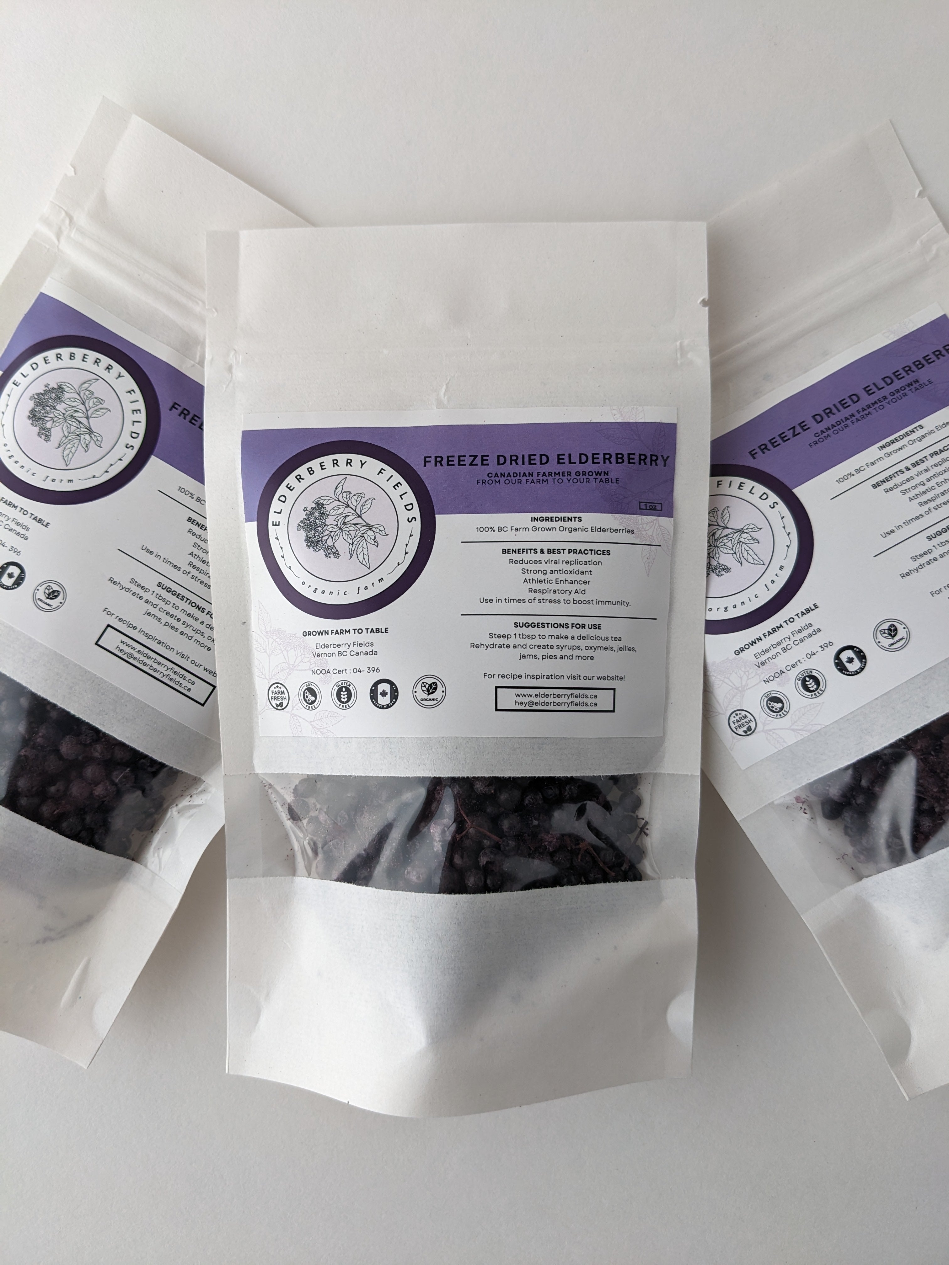 Freeze Dried Elderberries 1 packet | 1 fl oz | Elderberry Fields